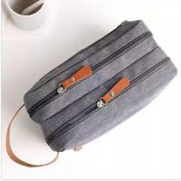 Bolsa Necessaire Masculina Feminina Organizadora Multifuncional Portátil Viagem Trabalho Impermeável Cinza - 2