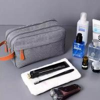 Bolsa Necessaire Masculina Feminina Organizadora Multifuncional Portátil Viagem Trabalho Impermeável Cinza - 4