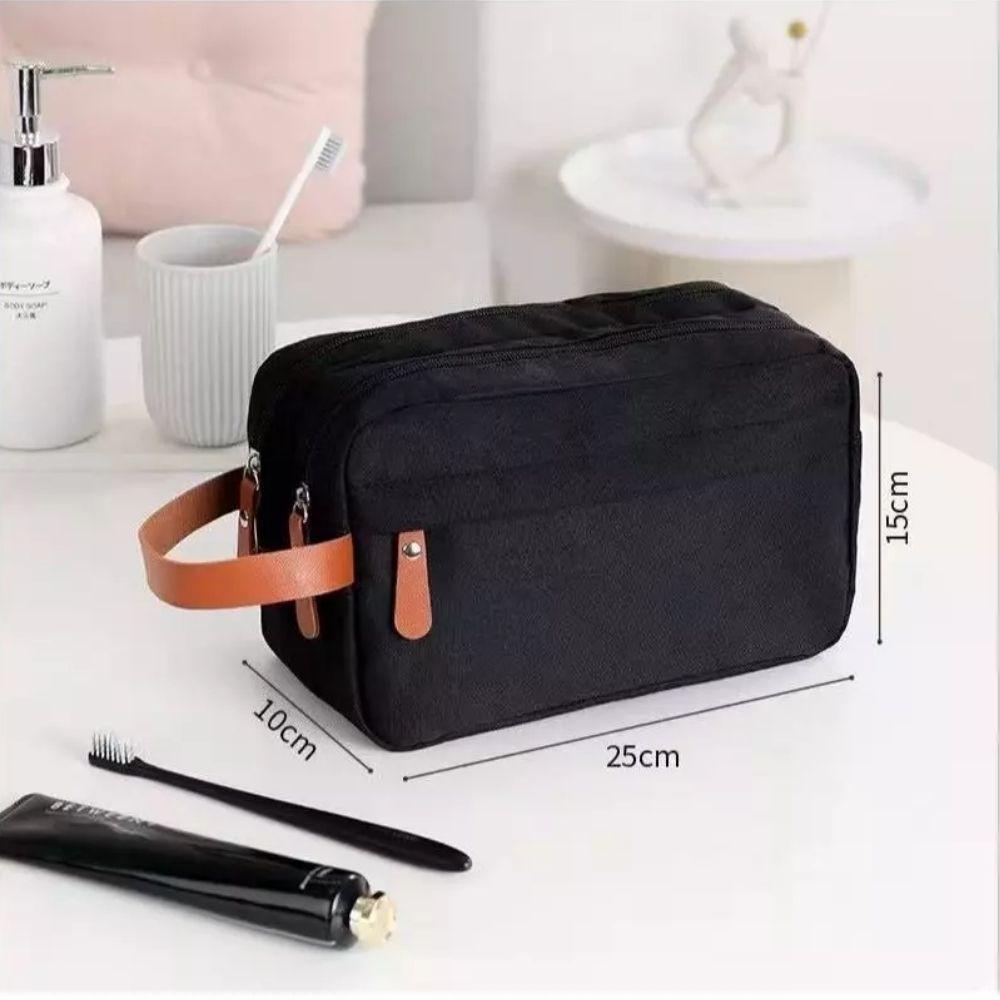 Bolsa Necessaire Masculina Feminina Organizadora Multifuncional Portátil Viagem Trabalho Impermeável Preto - 3