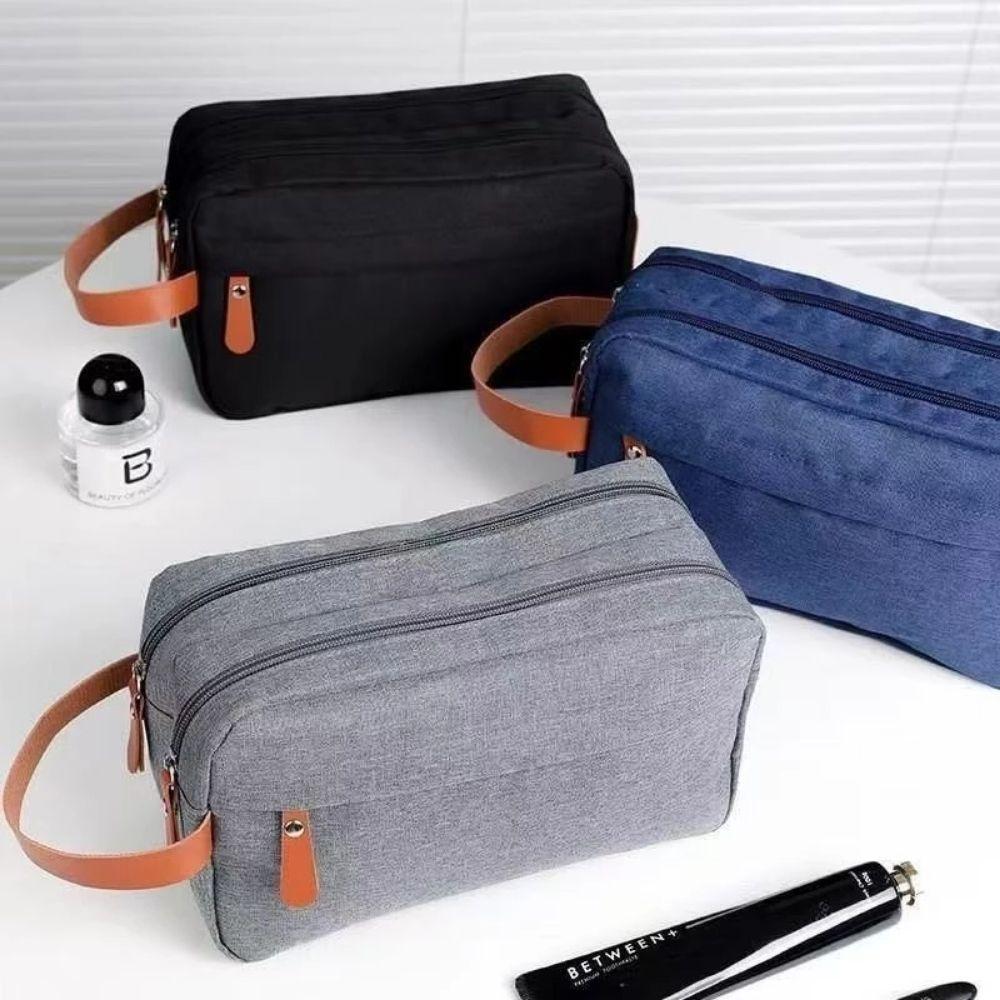 Bolsa Necessaire Masculina Feminina Organizadora Multifuncional Portátil Viagem Trabalho Impermeável Preto - 5
