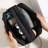 Bolsa Necessaire Masculina Feminina Organizadora Multifuncional Portátil Viagem Trabalho Impermeável Preto