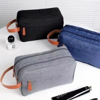 Bolsa Necessaire Masculina Feminina Organizadora Multifuncional Portátil Viagem Trabalho Impermeável Preto - 5