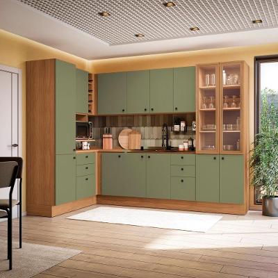 Cozinha Modulada Pixel Kappesberg 100% Mdp Canela/verde Frevo 456cm