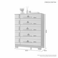 Cômoda Cristina 5 Gavetas Tampo De 18mm Pés Em Pvc Jcm Café Soft - 4