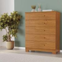 Cômoda Cristina 5 Gavetas Tampo De 18mm Pés Em Pvc Jcm Cinamomo - 2