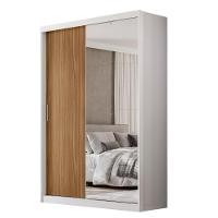 Guarda Roupa Casal Riva 2 Portas Deslizantes Flex Branco/amêndola Touch Com Espelho - Demóbile Branco/amêndola Touch - 1