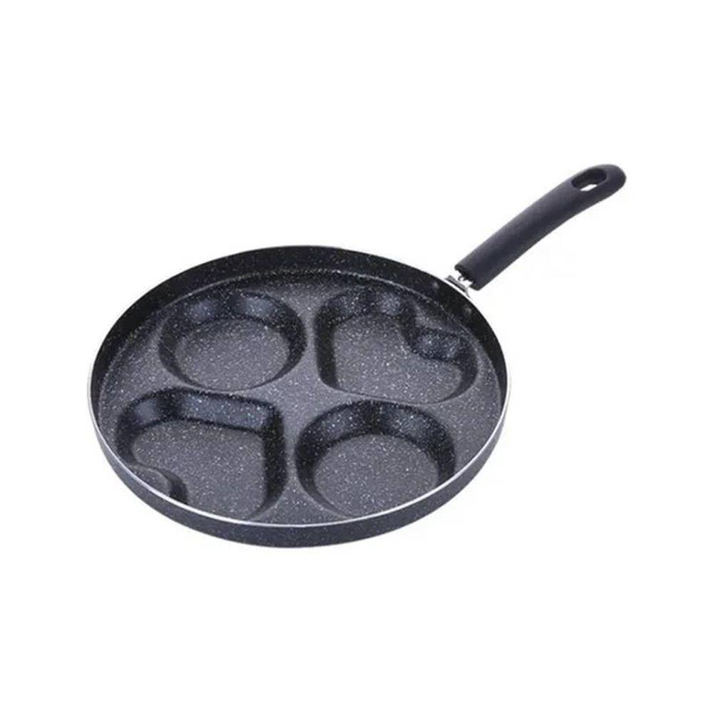 Frigideira Preta 24,5cm Antiaderente Com 4 Divisórias Ovos - 1