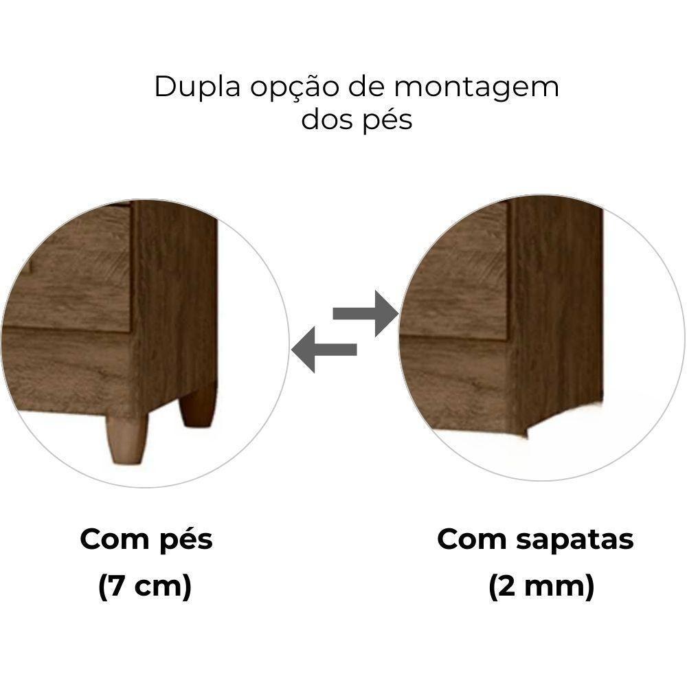 Guarda Roupa Casal 6 Portas 165 Cm Portugal Moval Castanho Wood Avela Wood - 6