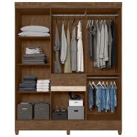 Guarda Roupa Casal 6 Portas 165 Cm Portugal Moval Castanho Wood Avela Wood - 5