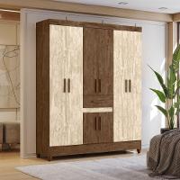 Guarda Roupa Casal 6 Portas 165 Cm Portugal Moval Castanho Wood Avela Wood - 7