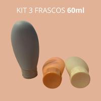 Kit 3 Frascos 60ml Porta Shampoo Creme Condicionador Sabonete Líquido Antivazamento Viagem Academia - 4
