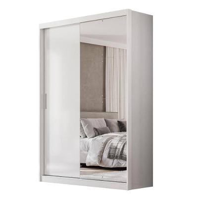 Guarda Roupa Casal Riva 2 Portas Deslizantes Flex Branco Com Espelho - Demóbilez Branco