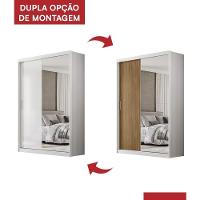 Guarda Roupa Casal Riva 2 Portas Deslizantes Flex Branco Com Espelho - Demóbilez Branco - 6