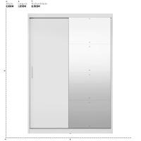 Guarda Roupa Casal Riva 2 Portas Deslizantes Flex Branco Com Espelho - Demóbilez Branco - 7