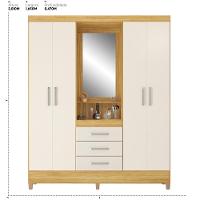 Guarda Roupa Capelinha Pérsia 4 Portas Cinamon Touch/off White Com Espelho - Demóbile Cinamon Touch/off White - 3