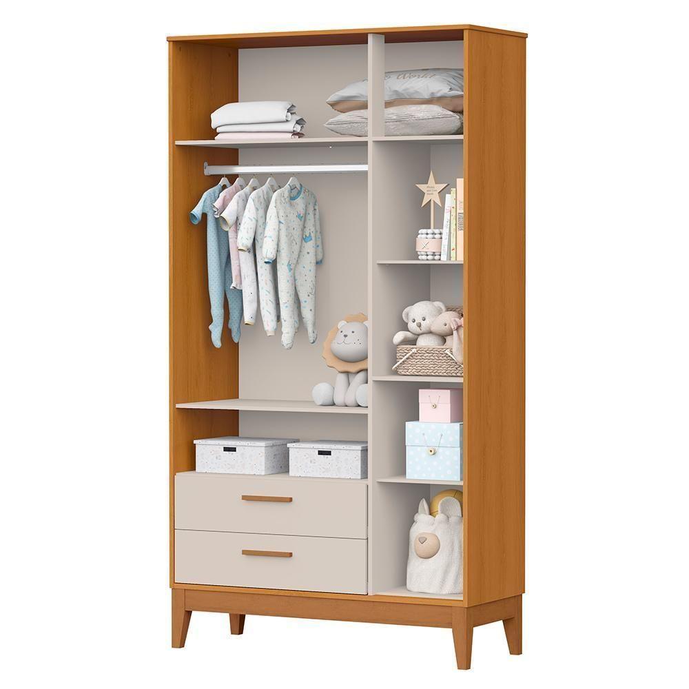 Guarda Roupa Infantil Flip 3 Portas E 2 Gavetas Areia Fosco/savana - Reller Móveis Areia Fosco/savana - 3