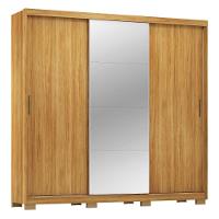 Guarda Roupa Dalila 3 Portas, 4 Gavetas, 3 Cabideiros Flex Cinamon Touch Com Espelho E Pés - Demóbile Cinamon Touch - 1