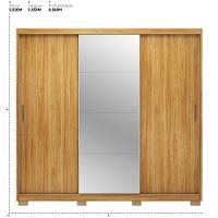 Guarda Roupa Dalila 3 Portas, 4 Gavetas, 3 Cabideiros Flex Cinamon Touch Com Espelho E Pés - Demóbile Cinamon Touch - 3