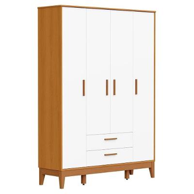 Guarda Roupa Infantil Flip 4 Portas E 2 Gavetas Branco Fosco/savana - Reller Móveis Branco Fosco/savana