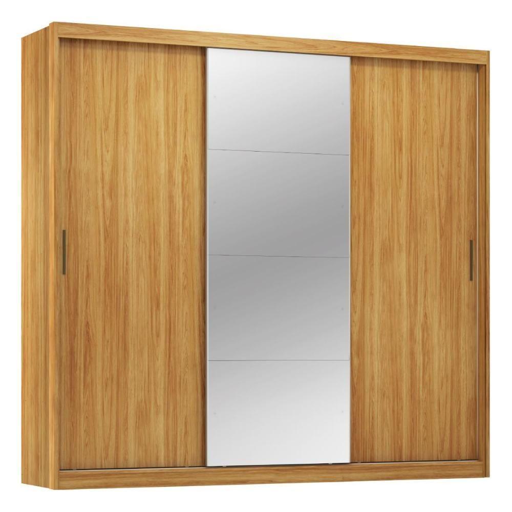 Guarda Roupa Dalila 3 Portas, 4 Gavetas E 3 Cabideiros Flex Cinamon Touch Com Espelho - Demóbile Cinamon Touch - 1