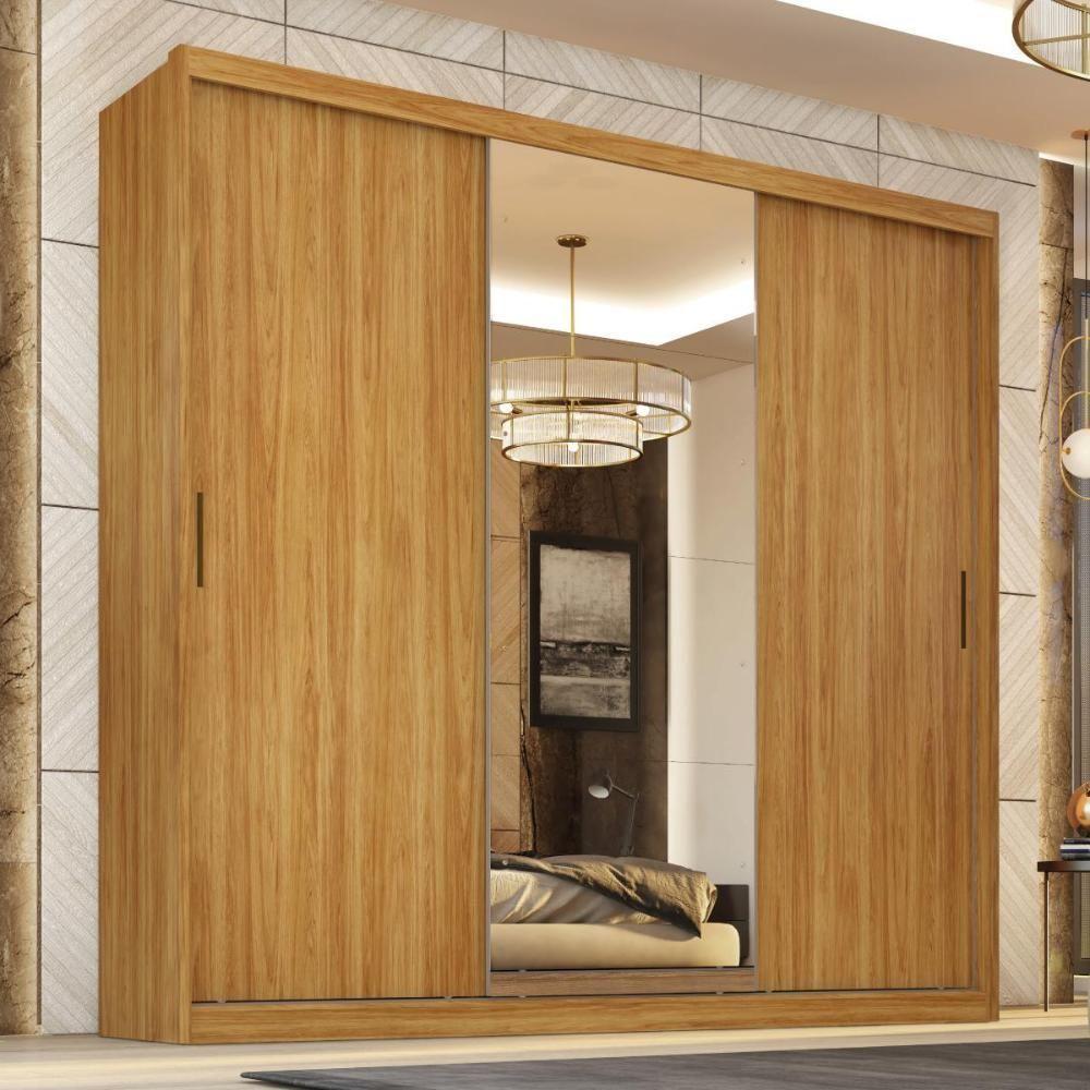 Guarda Roupa Dalila 3 Portas, 4 Gavetas E 3 Cabideiros Flex Cinamon Touch Com Espelho - Demóbile Cinamon Touch - 2