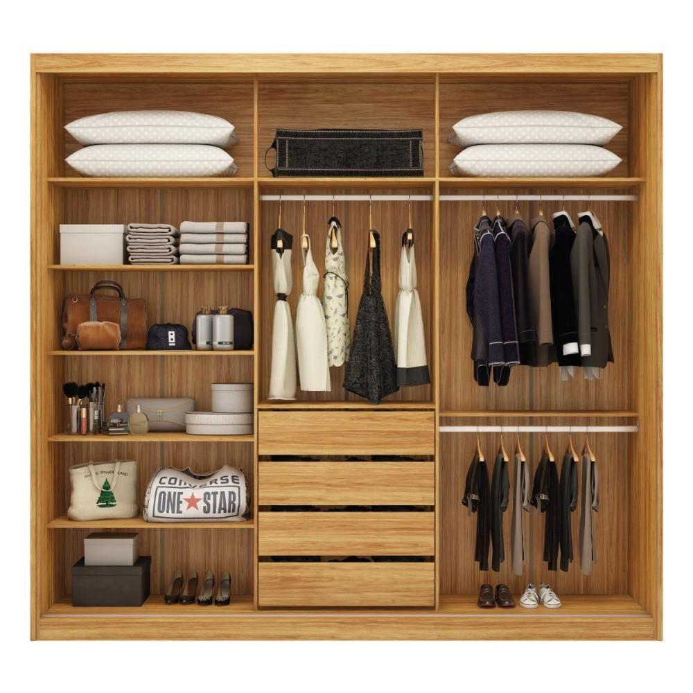 Guarda Roupa Dalila 3 Portas, 4 Gavetas E 3 Cabideiros Flex Cinamon Touch Com Espelho - Demóbile Cinamon Touch - 6