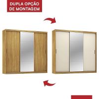 Guarda Roupa Dalila 3 Portas, 4 Gavetas E 3 Cabideiros Flex Cinamon Touch Com Espelho - Demóbile Cinamon Touch - 5