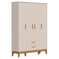Guarda Roupa Infantil Flip 4 Portas E 2 Gavetas Areia Fosco - Reller Móveis Areia Fosco - 1