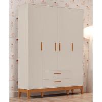 Guarda Roupa Infantil Flip 4 Portas E 2 Gavetas Areia Fosco - Reller Móveis Areia Fosco