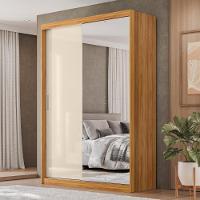 Guarda Roupa Casal Riva 2 Portas Deslizantes Flex Cinamon Touch/off White Com Espelho - Demóbile Cinamon Touch/off White - 2