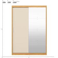 Guarda Roupa Casal Riva 2 Portas Deslizantes Flex Cinamon Touch/off White Com Espelho - Demóbile Cinamon Touch/off White - 7