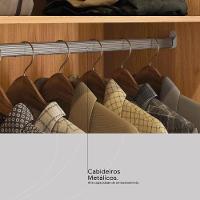 Guarda Roupa Casal Riva 2 Portas Deslizantes Flex Cinamon Touch Com Espelho E Pés - Demóbile Cinamon Touch - 3