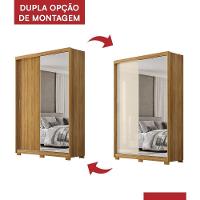 Guarda Roupa Casal Riva 2 Portas Deslizantes Flex Cinamon Touch Com Espelho E Pés - Demóbile Cinamon Touch - 6
