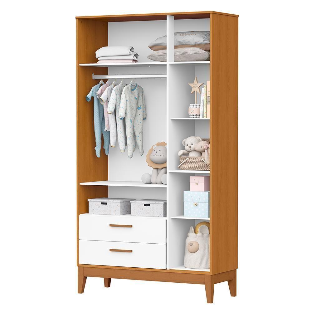 Guarda Roupa Infantil Flip 3 Portas E 2 Gavetas Branco Fosco/savana - Reller Móveis Branco Fosco/savana - 3