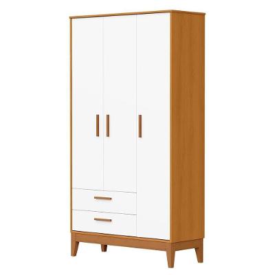 Guarda Roupa Infantil Flip 3 Portas E 2 Gavetas Branco Fosco/savana - Reller Móveis Branco Fosco/savana