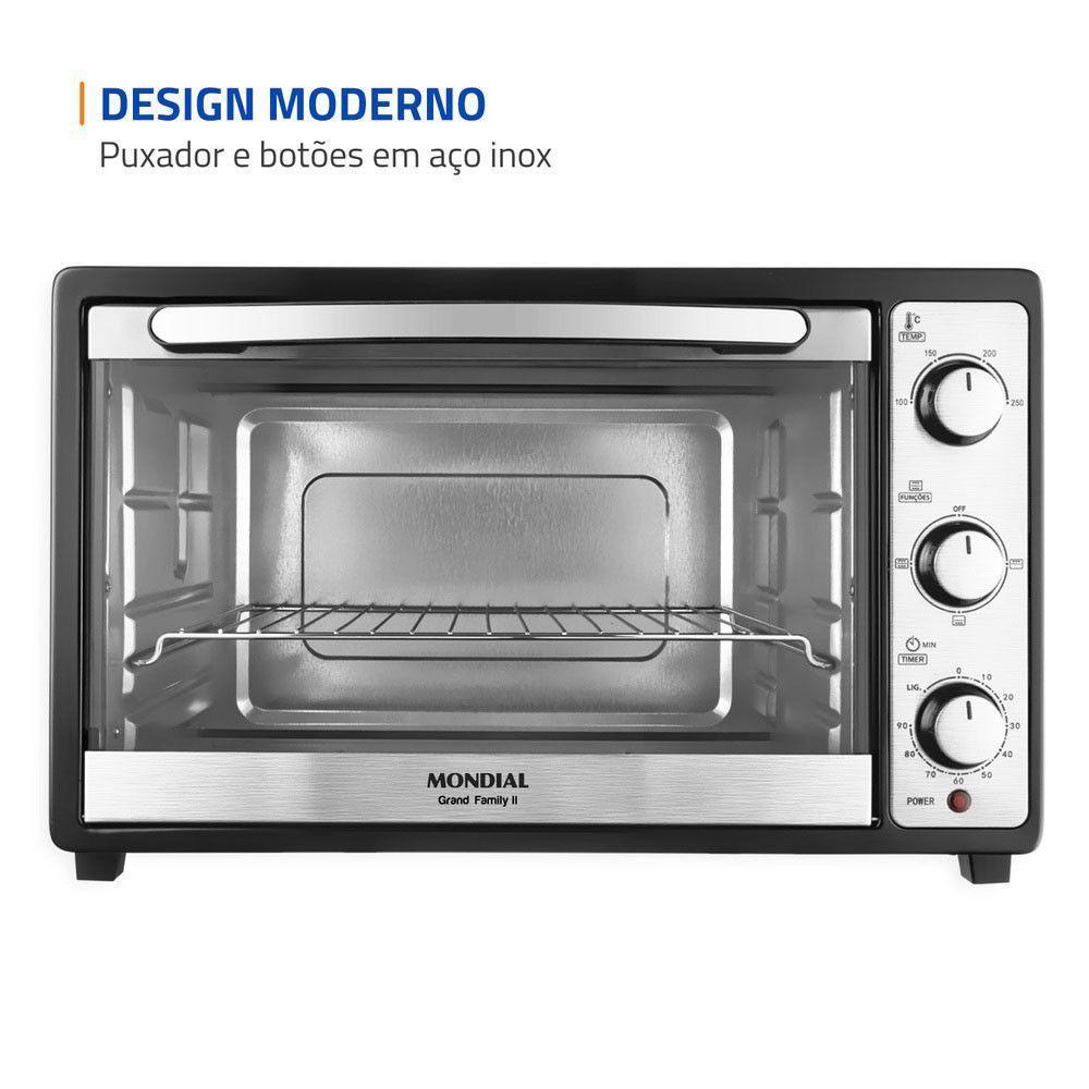Forno Elétrico De Bancada FR-52 1800W 52 Litros Mondial Preto 110V - 2