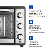 Forno Elétrico De Bancada FR-52 1800W 52 Litros Mondial Preto 110V - 3