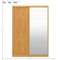 Guarda Roupa Casal Riva 2 Portas Deslizantes Flex Cinamon Touch Com Espelho - Demóbile Cinamon Touch - 7