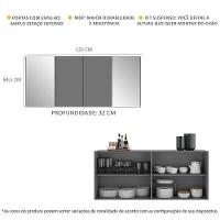 Aparador Buffet Com Espelho Suspenso Vegas Grafite - 6