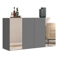 Aparador Buffet Com Espelho Suspenso Vegas Grafite - 7