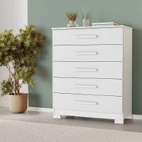 Cômoda Cristina 5 Gavetas Tampo De 18mm Pés Em Pvc Jcm Branco - 2