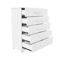 Cômoda Cristina 5 Gavetas Tampo De 18mm Pés Em Pvc Jcm Branco - 3