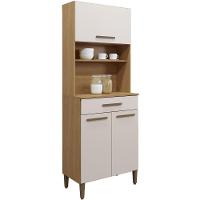 Paneleiro Itália 3 Portas 1 Gaveta Cinamomo Off White Arte Móveis - 1