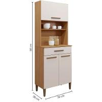 Paneleiro Itália 3 Portas 1 Gaveta Cinamomo Off White Arte Móveis - 3