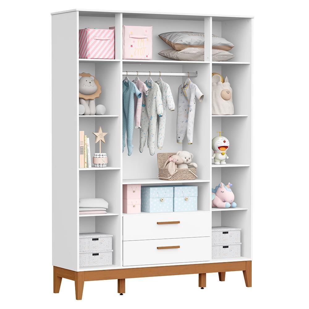 Guarda Roupa Infantil Flip 4 Portas E 2 Gavetas Branco Fosco - Reller Móveis Branco Fosco - 3