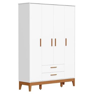 Guarda Roupa Infantil Flip 4 Portas E 2 Gavetas Branco Fosco - Reller Móveis Branco Fosco