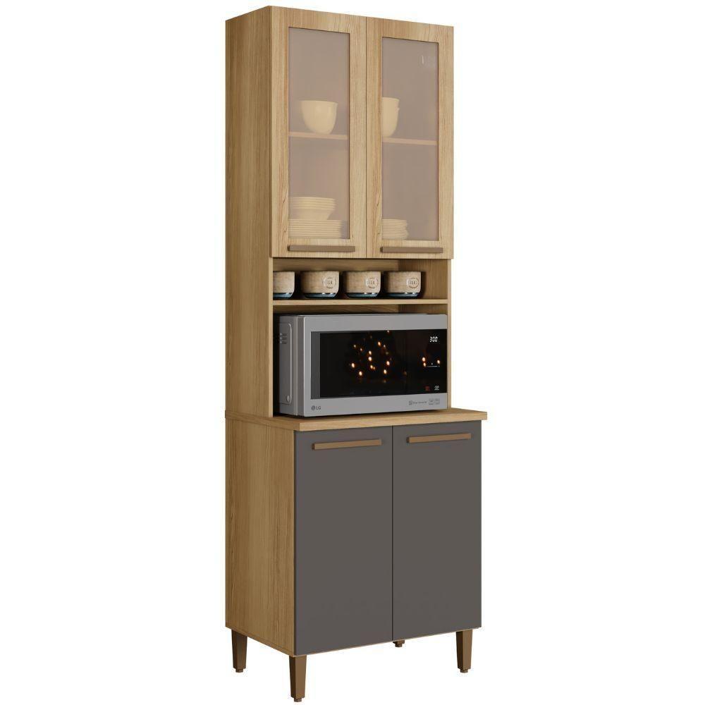 Paneleiro Premium 4 Portas Cinamomo Grafite Arte Móveis - 1