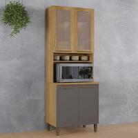 Paneleiro Premium 4 Portas Cinamomo Grafite Arte Móveis - 2