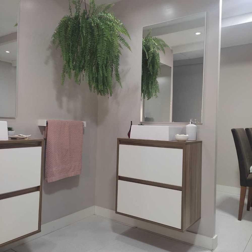 Gabinete Para Banheiro Com Cuba E Espelheira 60cm Mdf Freijo Dubai - On Móveis - 7