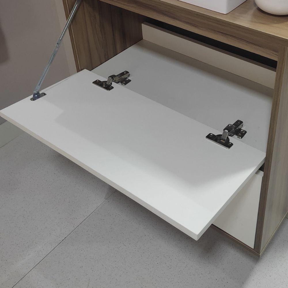 Gabinete Para Banheiro Com Cuba E Espelheira 60cm Mdf Freijo Dubai - On Móveis - 10